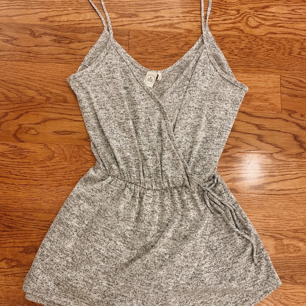 Grey Spaghetti Strap Romper